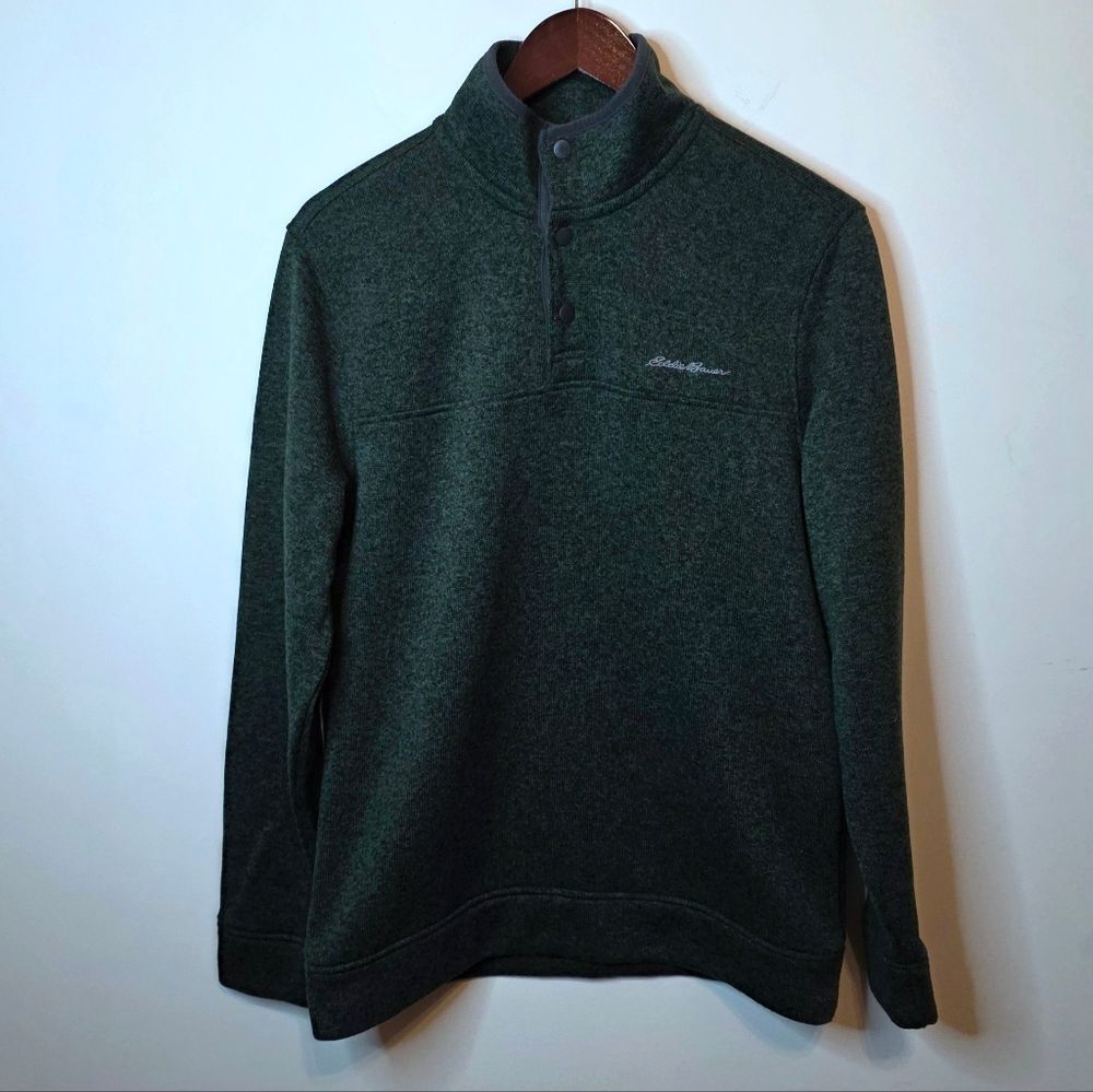 Eddie Bauer Hunter Green Radiator Fleece Snap-Front Pullover Size Men's Medium
